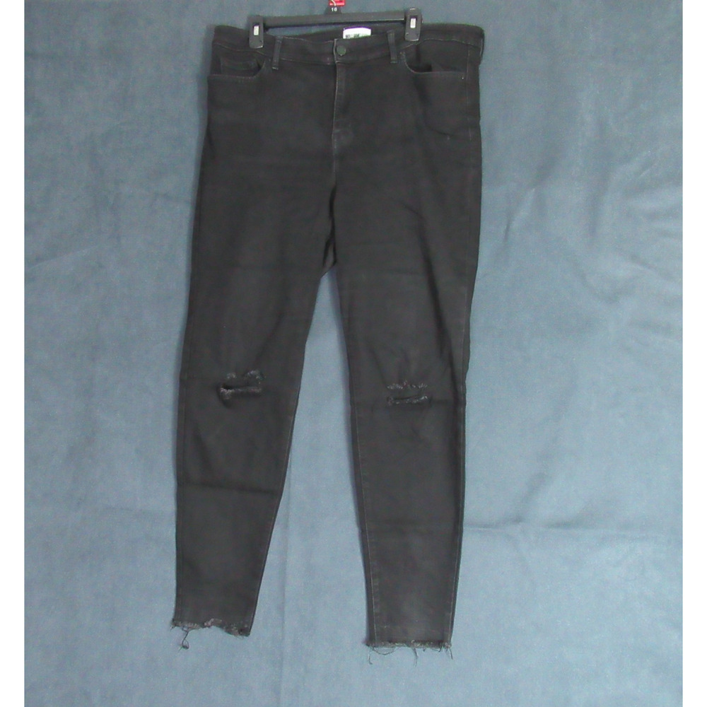 William Rast Jeans Womens Size 34 Black Sculpted High Rise Distressed Streetwear